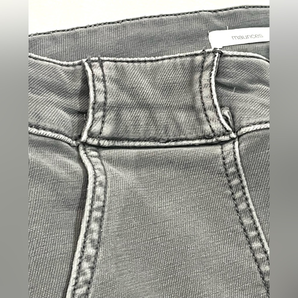 Maurices Women’s Gray Wide Leg Cotton Blend Bottoms with Pockets Casual Pants - Picture 10 of 16